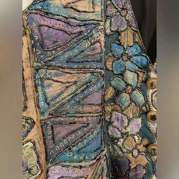 Effeci Authentic Vintage Beaded Vest Size Large. Vintage Gold! - Picture 5 of 10